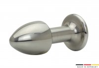 Voorbeeld: Langer Buttplug Edelstahl mit Kristall am Ende 35 mm