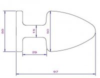 Voorbeeld: Buttplug roestvrij staal Ø 50 mm