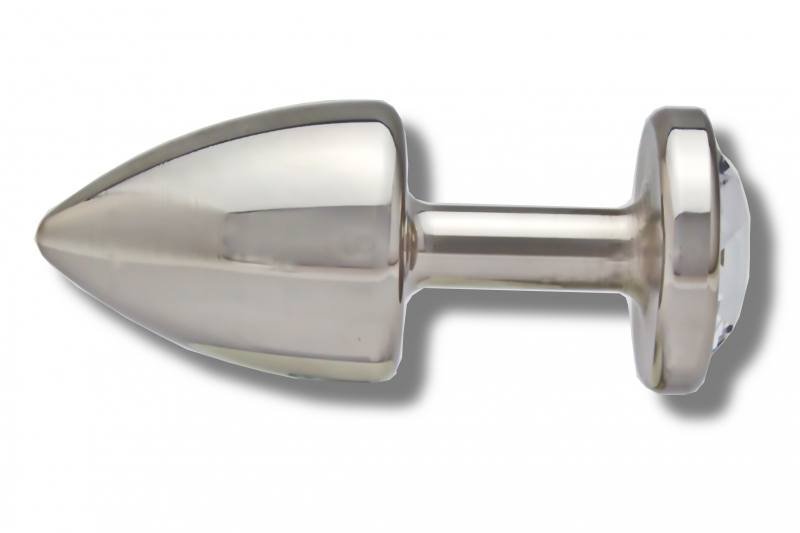 Roestvrij staal buttplug 30mm - Kristal in vers. Kleuren Roestvrij staal buttplug 30mm - Kristal in vers. Kleuren