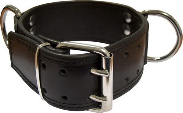 Brede Slavenkraag met D-ringen Brede Slavenkraag met D-ringen