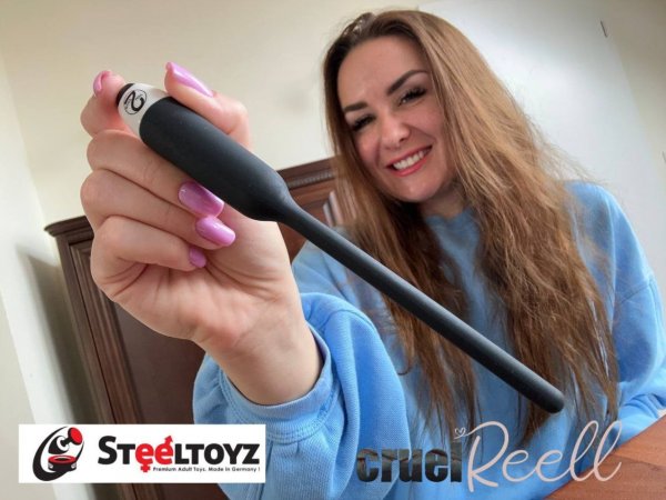 Zwarte dilator met vibratie in zeven standen