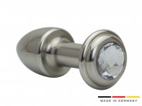Voorbeeld: Edelstahl Buttplug 35 mm mit und ohne Stein mit Kristall