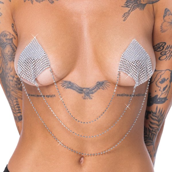 Intieme sieraden tepel vierkant zilver