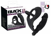Vibro penisring met Analplug Black Velvets ring & vibro plu
