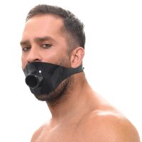 Voorbeeld: Latex Hohlknebel mit Mundrohr