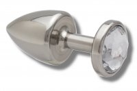 Voorbeeld: Buttplug aus Edelstahl mit Kristall 30mm vers. Farben