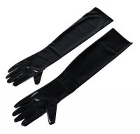 Voorbeeld: Zwarte extra lange wetlook handschoenen