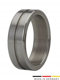 Hoogwaardig roestvrij staalpenisring met elegante decoratieve groef 25 mm