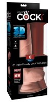Voorbeeld: Triple Density natuurlijke dildo 8&quot; met testikels 18,4 cm, Ø 4,8 cm