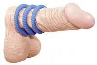 Voorbeeld: 3 penisringen met groefstructuur 2,6, 3,0 en 3,5 cm