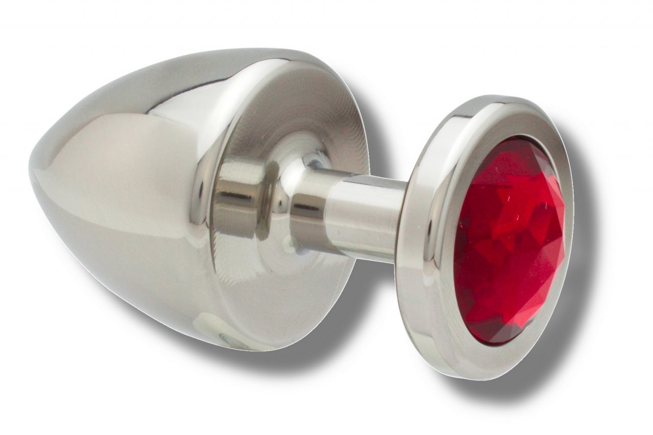 Exclusieve 40mm roestvrij staal buttplug met kristal