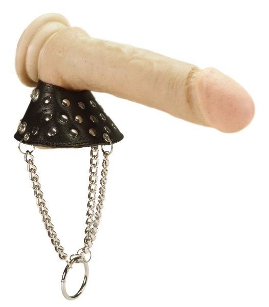 Testikelparachute met doornen - Lederen BDSM