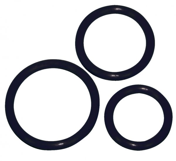 Zwart penisring Trio -Ø 5 cm, 4,2 cm en 3,2 cm