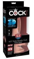 Voorbeeld: Triple density natuurlijke dildo met testikels 14 cm, Ø 3,9 cm