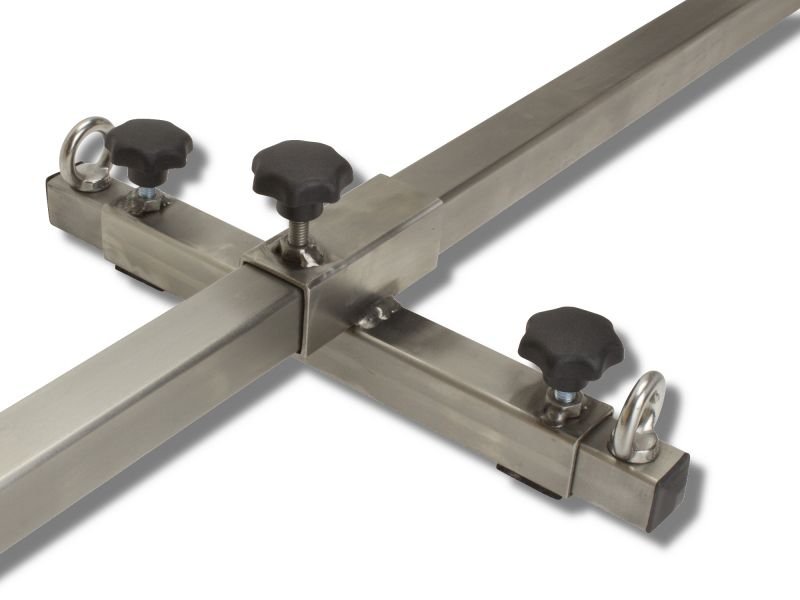 Roestvrij stalen handboeienhouder met verstelbare ringogen