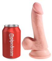 Voorbeeld: Triple density natuurlijke dildo met testikels 14 cm, Ø 3,9 cm