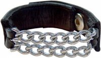 Voorbeeld: Leren cockstrap met twee kettingen