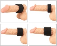 Voorbeeld: Drei dehnbare Hodenringe aus schwarzem Silikon